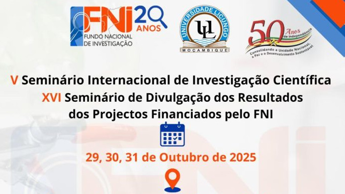 V Seminário Internacional de investigação científica e 16º Seminário Nacional de projetos financiados pelo FNI