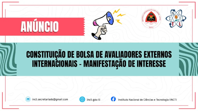 INCT de Timor-Leste recruta avaliadores externos internacionais para investigação científica